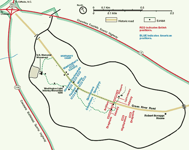 Cowpens Battlefield Map